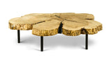 1074 Maple Live Edge Wood Coffee Table 49" D