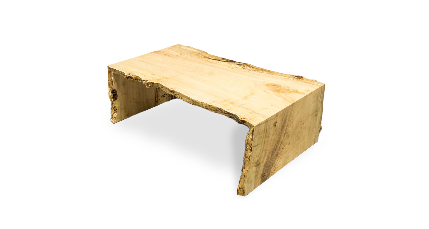 1079 Maple Live Edge Double Waterfall Coffee Table 48